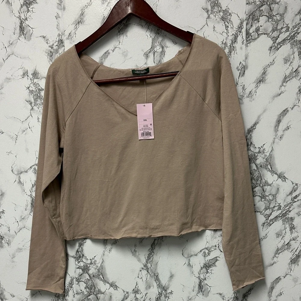 Wild Fable Women’s Long Sleeve V Neck T-Shirt Size XXL